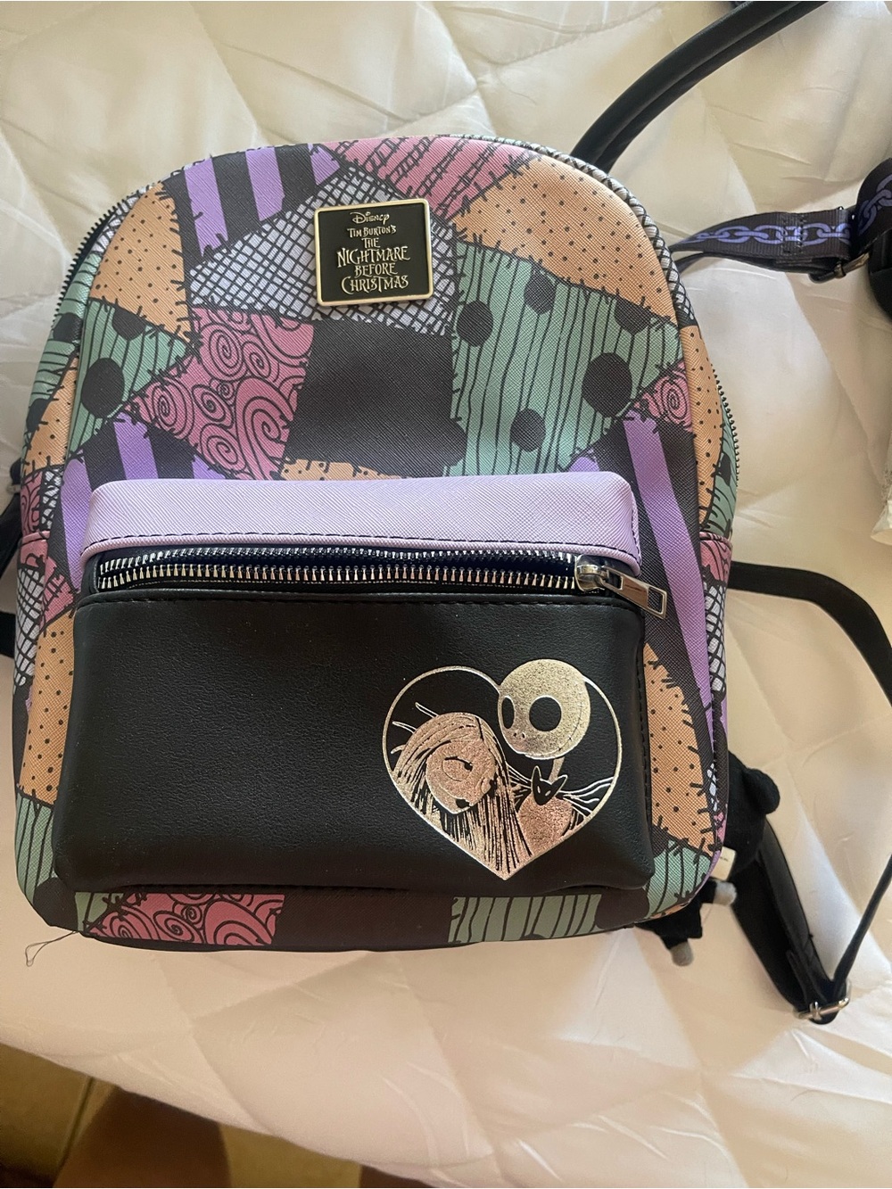 The Nightmare Before Christmas Patchwork Mini Backpack - Pastel Multi